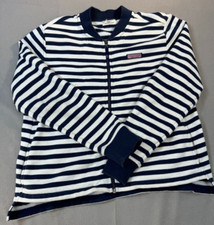 Vineyard Vines Jacket Medium Women's Long Sleeve Navy Stripe Zip Lite Weight