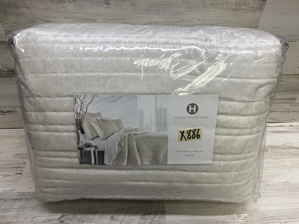 Juego de 3 cobertores y fundas de terciopelo completo/queen marfil Hotel Collection Foto 4 de 4