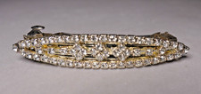 VTG Hair Barrette Clip Goldtone  Prong-Set Rhinestones Taiwan Holiday Sparkle