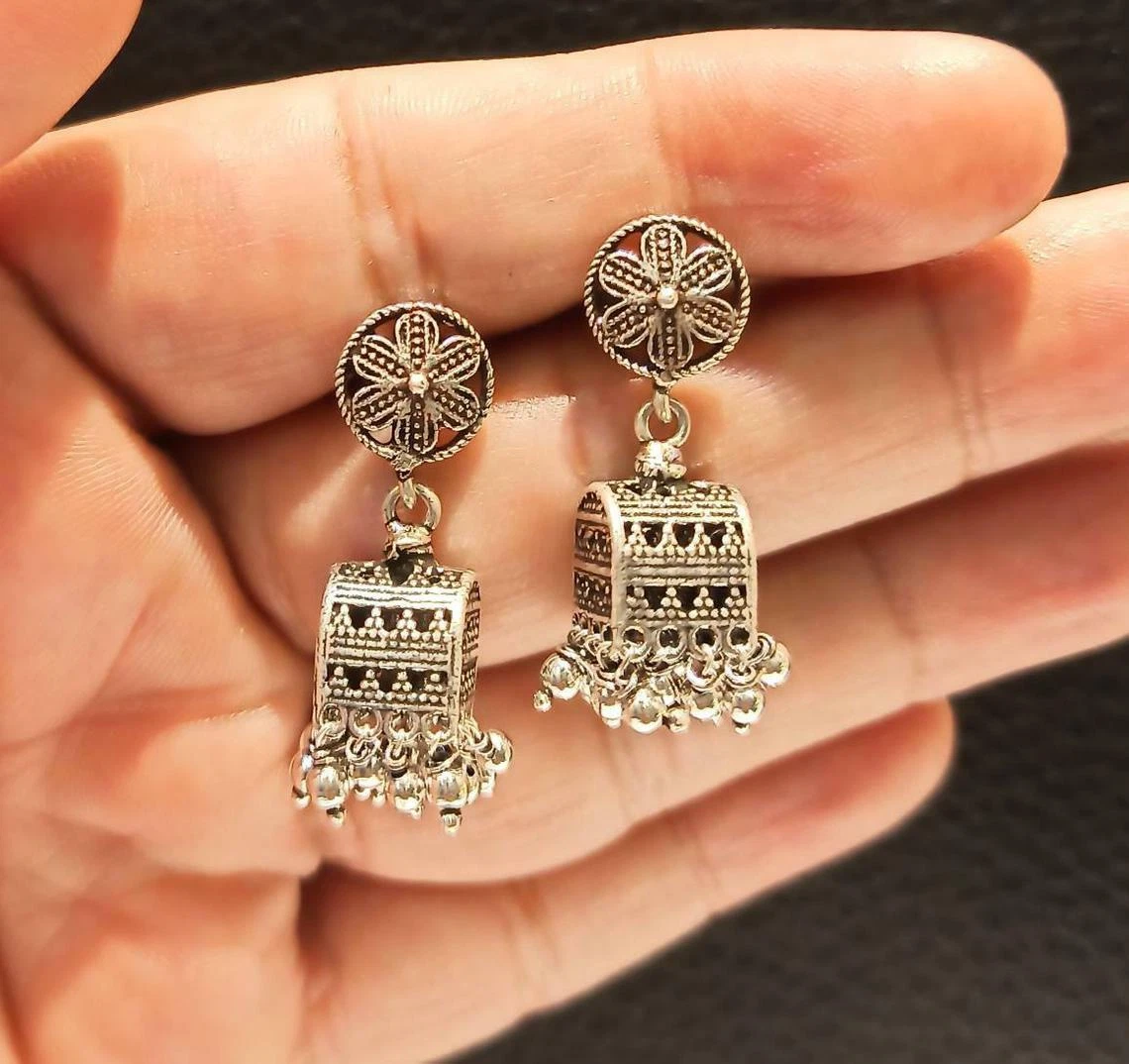 Sterling silver jhumkas sale