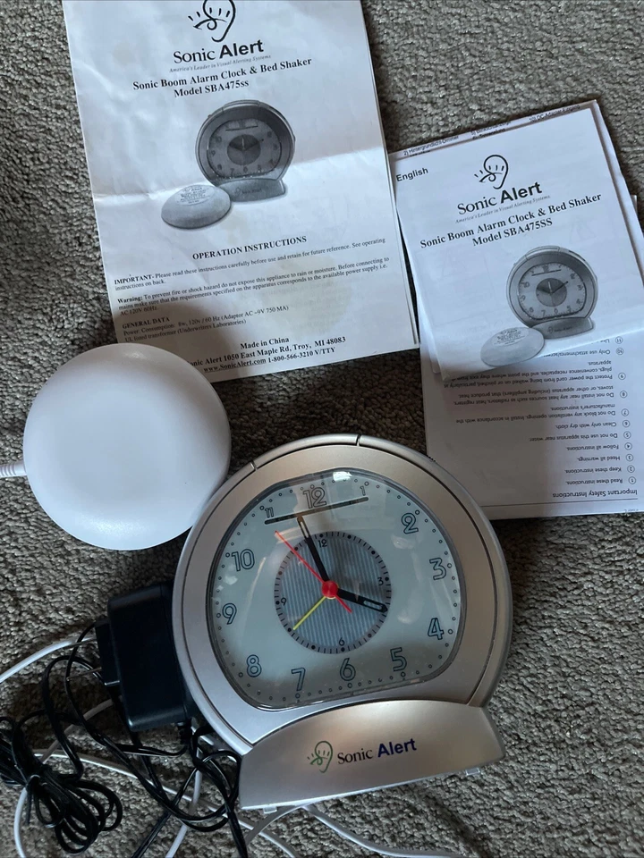 Sonic Alert SBA475SS Sonic Boom Alarm Clock Extra Loud, Vibrating Bed Shaker - Image 2 of 4