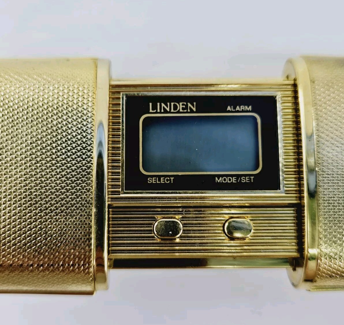 Vintage LINDEN Sliding Clock Travel Alarm Clock Gold Hong Kong