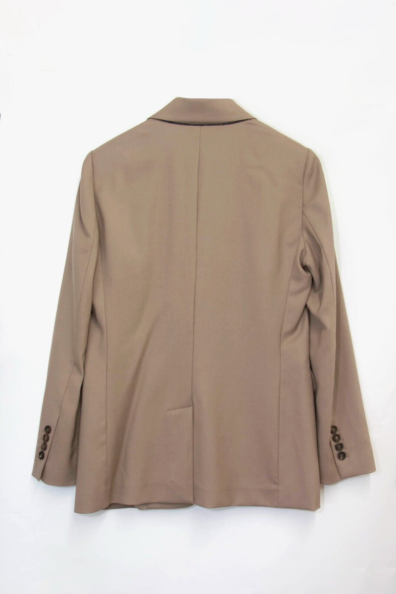 Blazer Brunello Cucinelli Femme - Laine Vierge, Double Boutonnage, Taille 42, Marine - Neuf Avec étiquette