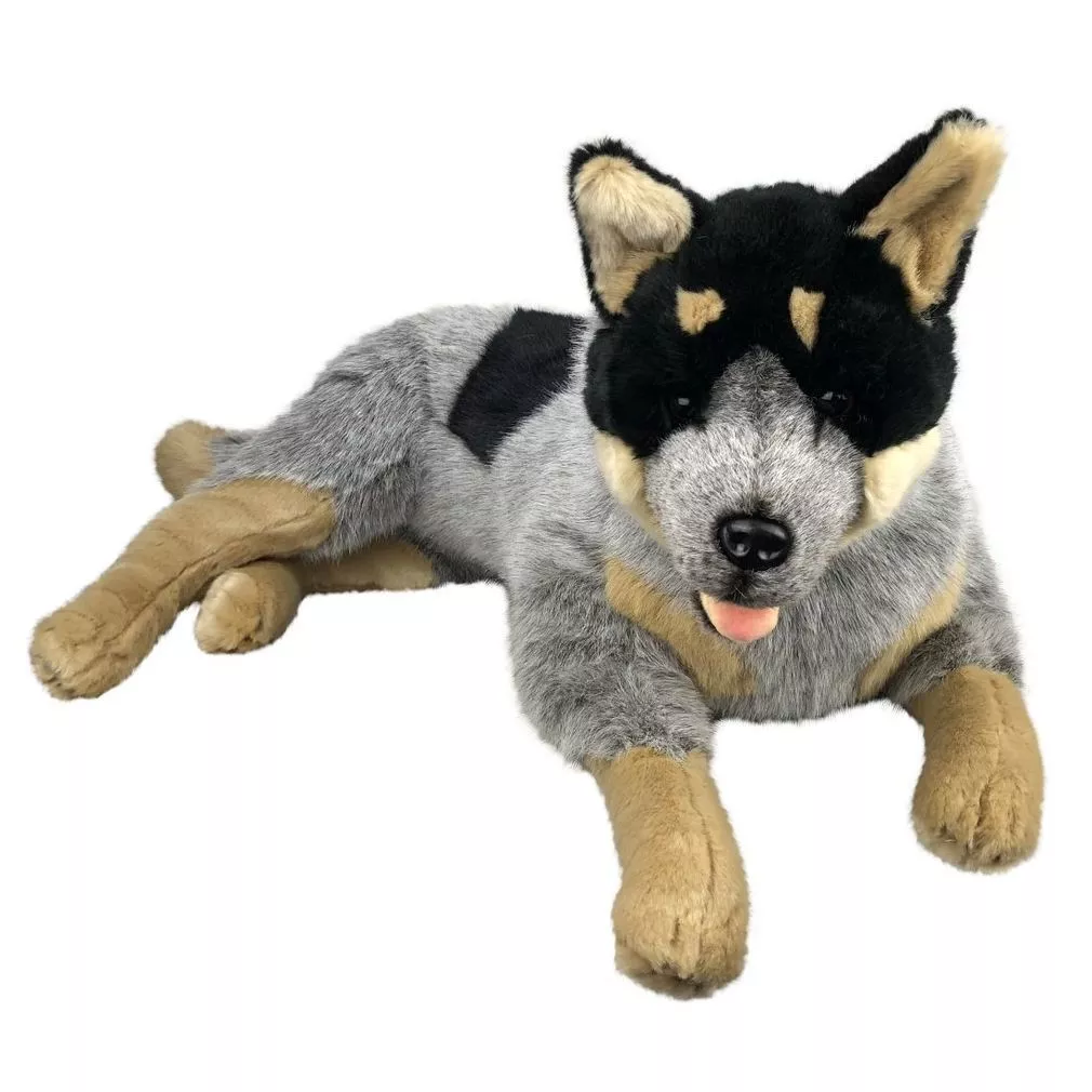 Orazio the Heeler Cattle Dog Soft Plush Toy 23/60cm Extra Large Blue  Bocchetta