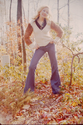 1969 Fashion Pretty Woman Posing Slide AW-B
