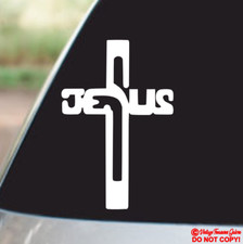 JESUS CHRIST CRUCIFIXION CRUCIFIX CHRISTIAN CROSS Vinyl Decal Sticker Car Window
