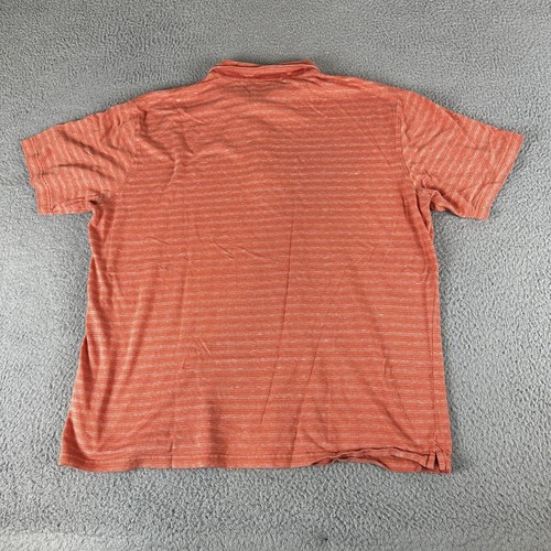 Peter Millar Polo Shirt Mens XL Orange Striped Cotton Golf Collared Short Sleeve - Picture 8 of 8