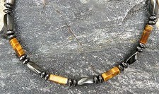 Brown Tiger Eye Magnetic Hematite Bracelet Anklet Necklace 1 Row