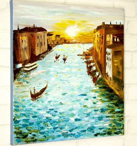 Original Oil Canvas Painting "QUIET VENETIAN MORNING" Art by Ukrainian Artist - Picture 2 of 5