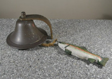 6" Vintage Nautical Antique Solid Brass Bell School Ship Farm Bar Pub Hanging