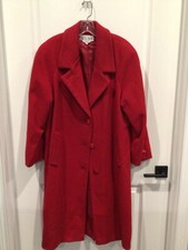 Euc Julia Klein Women’s 12 Petite Coat Red 3 Buttons 2 Pockets Fully Lined