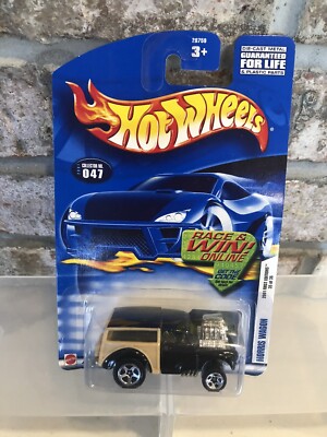 2001 Hotwheel (#-047 ) MORRIS WAGON ,  FIRST EDITIONS black new card T1