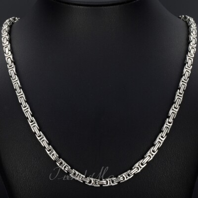 5mm Square Byzantine Chain Necklace - UK
