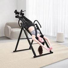 Foldable Inversion Table Teeter Advanced Back Pain Ankle Relief Gravity Fitness