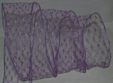 Wired Ribbon Sheer Light Purple Lace-Like Net Mesh 2.5" Holiday Wreath Gift Bow