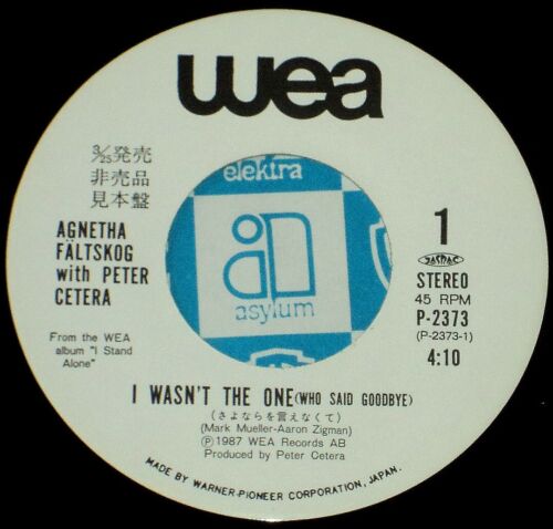 ABBA AGNETHA FALTSKOG "I Wasn't The One Who Said Goodbye" Japan PROMO 7" w/ps - Picture 2 of 3