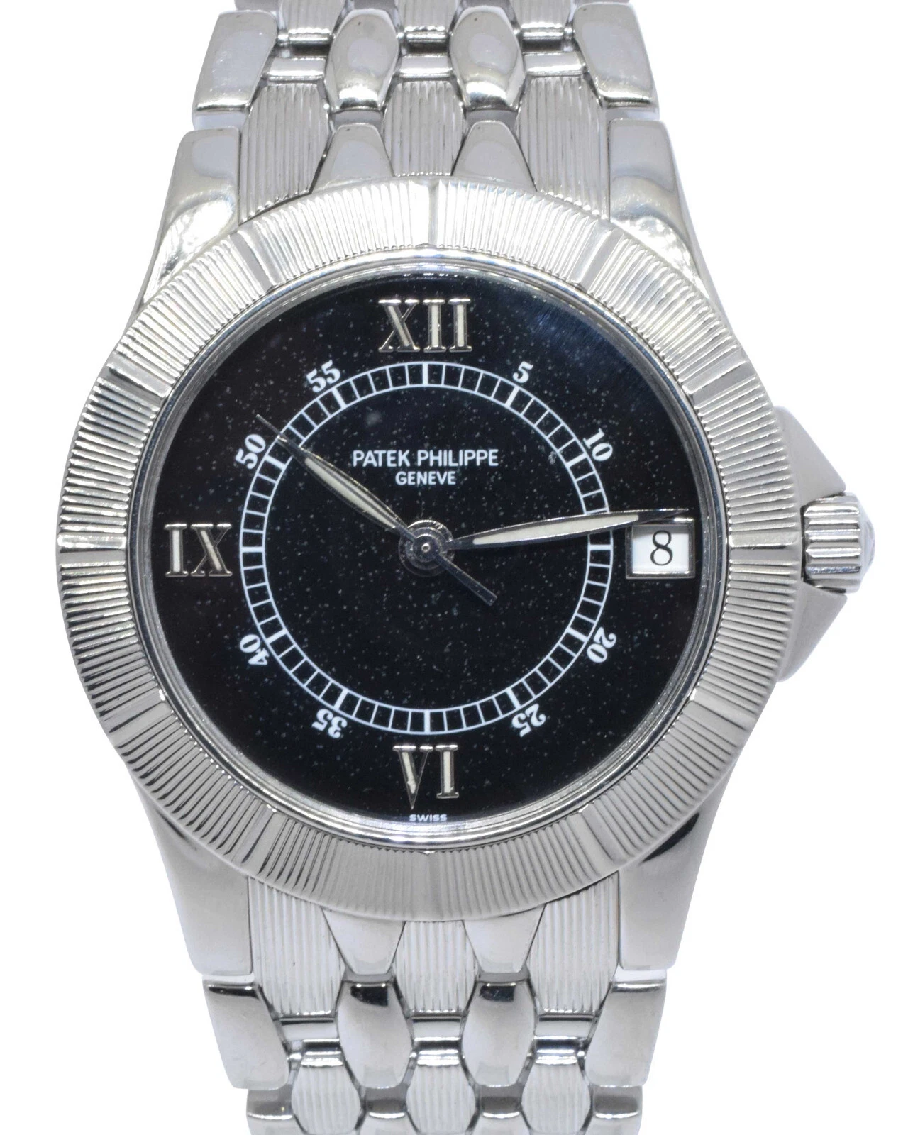 Patek Philippe — Patek Philippe Neptune 5080 Stainless Steel Black Dial Mens 36mm Watch 5080/1A
