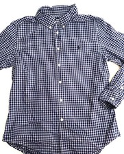 Polo Ralph Lauren Boy's Long Sleeve Shirt Large 14-16 Blue White Button Up