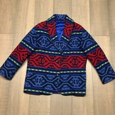 VTG Pendelton Jacket Womens M Blue Knockabouts Southwestern Aztec Wool Navajo