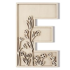 Layered 12 Inch Large Wooden Letters for Wall Decor, Flowered Paintable Woode...