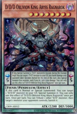 Yugioh Asian-English D/D/D Oblivion King Abgrund Ragnarok CR09-AE012 Super