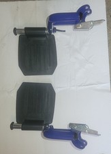 1 pr Drive Wheelchair Footrests Flip Up Blue Black Adjustable 12"-15" Looks new