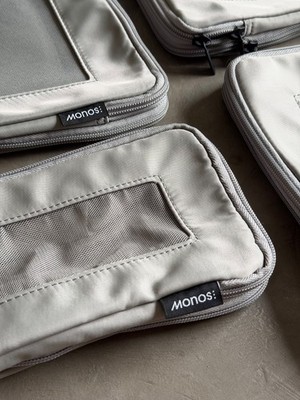 NEW Monos Compressible Packing Cubes   Set of Four / Grey