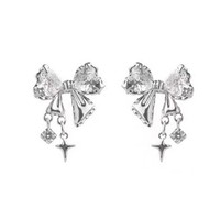 Bowknot Zircon Stud Earrings Temperament Jewelry Small Stud Earrings Gift
