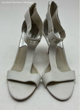 Michael Kors Michael Michael Kors White Solid Strappy Sandals Heel Women 7