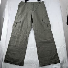 Aeropostale Utility Cargo Pants Large Green Relaxed Fit Y2K New