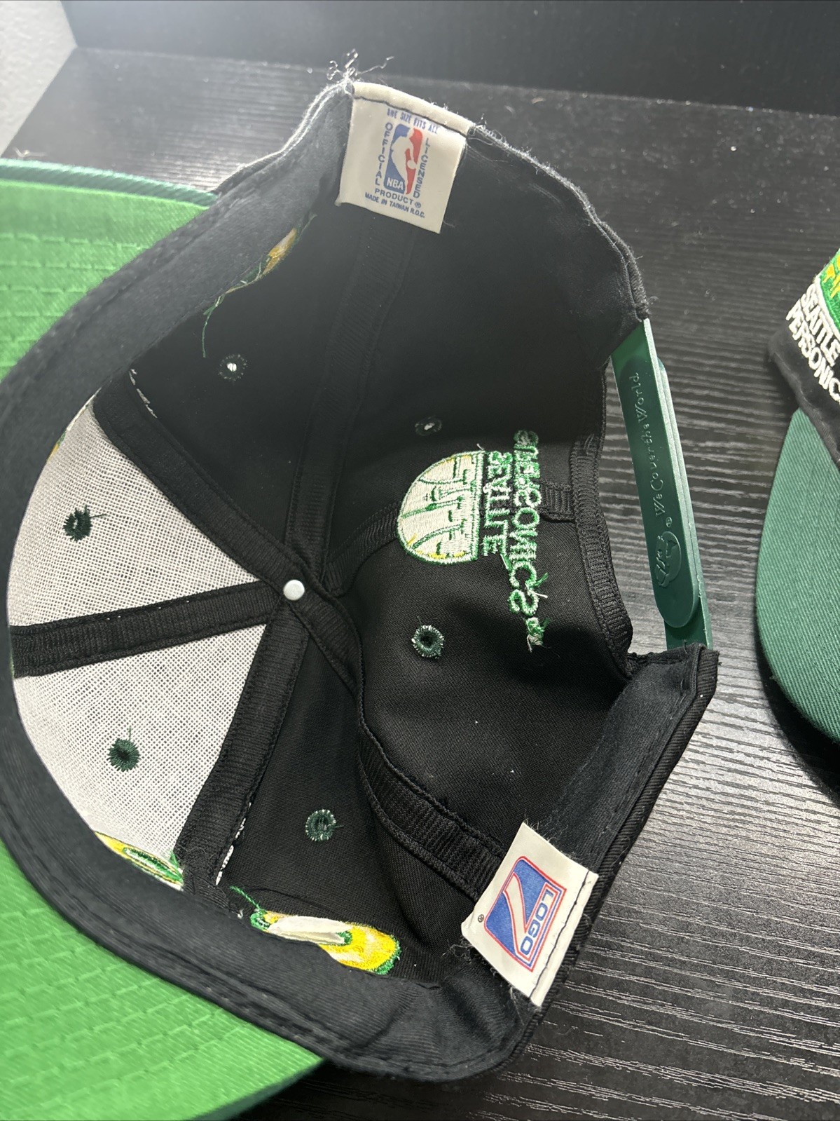 Vintage Lot Of 2 Logo 7 Seattle Super Sonics Snapback Hat