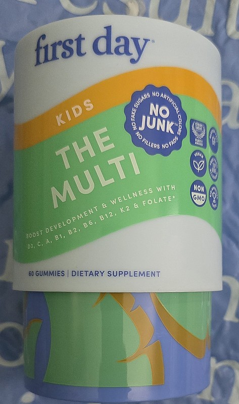 First Day Kids' Daily Multivitamin Gummies for Ages 4-12 with Folate, Vitamin A,