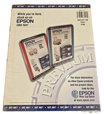 Epson Glossy Finish Photo Paper 8,5 X11 Ink Jet Printer 62 Sheets 41864 NEW