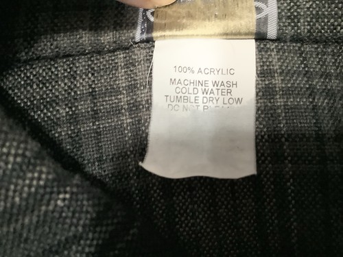 Caltop Shirt Mens Size Large Black Gray Plaid Short Sleeve Button Up Made in USA - Picture 5 of 8