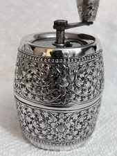 Pepper Mill Grinder Ornate Floral Scroll 800 Silver Marlux Mechanism
