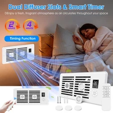 Register Booster Fan 4"x10" Vent Fan Brushless Fan with Temperature LCD Display