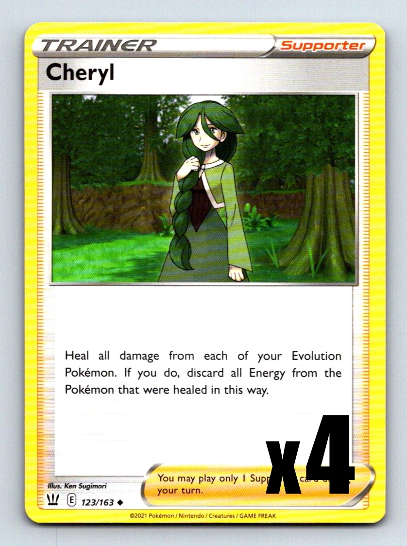 Cheryl SWSH05: Battle Styles #123/163 Playset x4 Pokemon TCG - NM