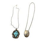 Southwest Sterling Turquoise Agate Bezel Set Necklaces Pendant Lot of 7 #S4562-2 — photo 3