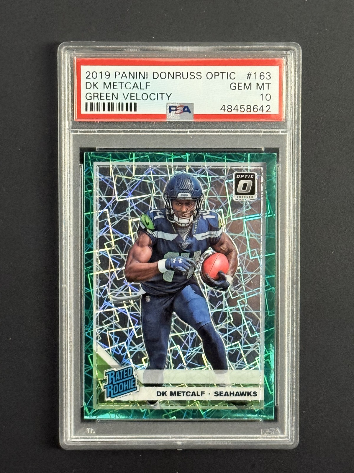 DK Metcalf - 2019 Donruss Optic - Green Velocity - PSA 10 - #163