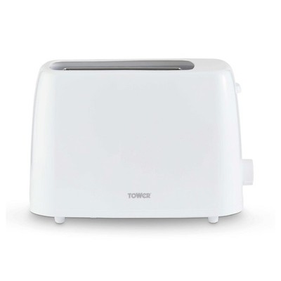 Tower 2-Scheiben-Toaster 6 Bräunungsstufen abbrechen herausnehmbare Krümelschublade weiß 650 W