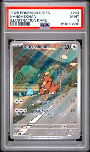 2025 POKEMON DRI EN-DESTINED RIVALS ILLUSTRATION RARE #204 KANGASKHAN PSA 9