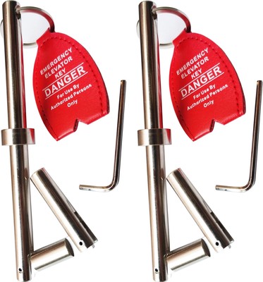 Double Drop Leg Elevator Door Key, 2 Pack - Solid Carbon Steel, Folding Steel...