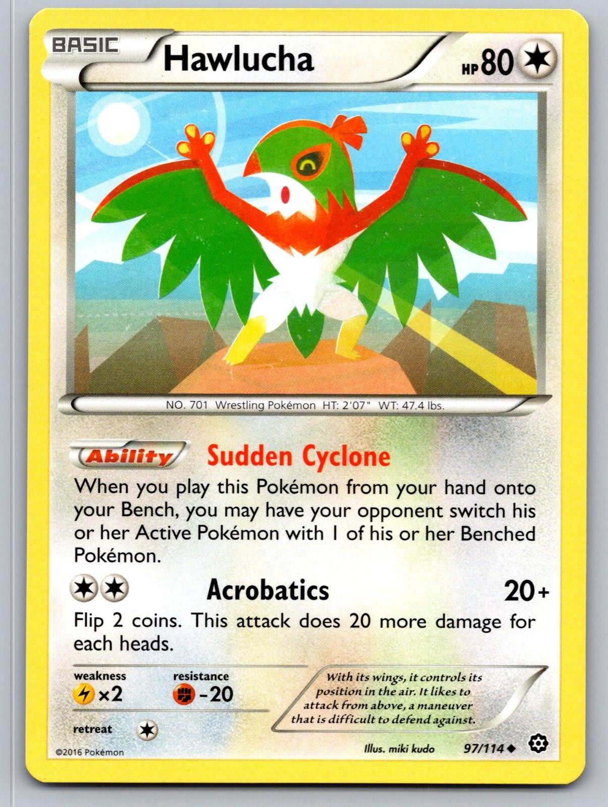 Hawlucha 97/114 Uncommon Steam Siege Pokemon Lightly Played