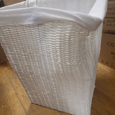 Laundry Basket Large White Resin Box With lid-Lock White 