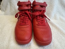 Reebok Freestyle Hi Red High Top Womens 7.5 Retro Classic Sneakers Nov 2016