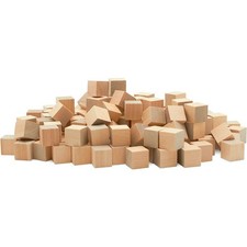 Wood Block for Crafts - 150pcs 3/4 inch- Unfinished Pine Wood Square-W