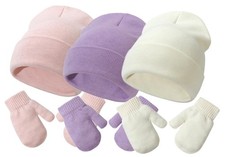 Toddler Beanie Hat and Mittens Set Baby Newborn Winter Warm Knit Hat for Boys...