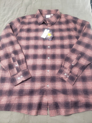 ROWN Mesa Sunset Mens LS Button Down Shirt XXL Pink/Navy