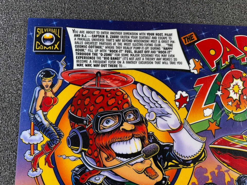 Bally The Party Zone Pinball Machine Game Backglass Translite ORIGINAL NOS - Image 3 of 4