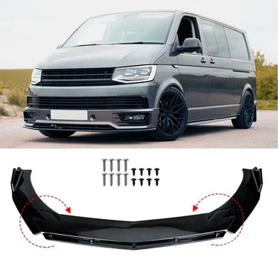 MOMOSUPER2015 FOR VW TRANSPORTER T6 FRONT GLOSS BLACK SPLITTER SPORTLINE BUMPER LIP SPOILER MO